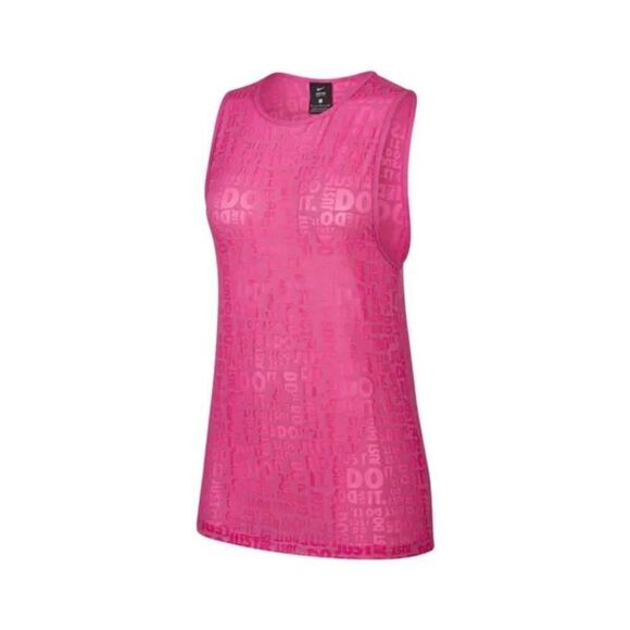 ✨NIKE✨ Nike Pro 'Just Do It' Burnout Tank - [Medium, Pink] - Picture 3 of 12